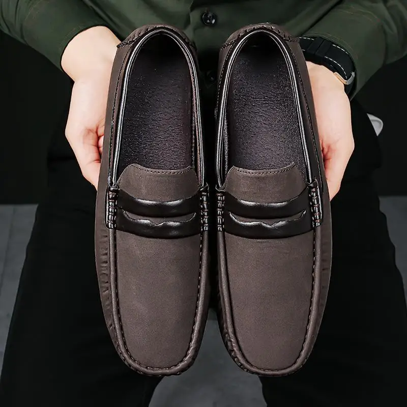 

Loafers Men's 2023 New Genuine Leather Mild Luxury Retro Simple Loafers Trendy Versatile Casual Business Leather Shoes