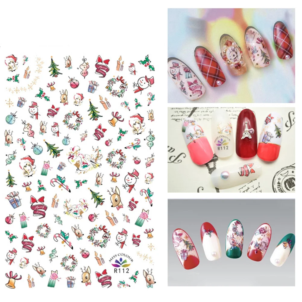 

Sheets Christmas Self-adhesive Nail Stickers Ultra-thin Removable Nail Decals
