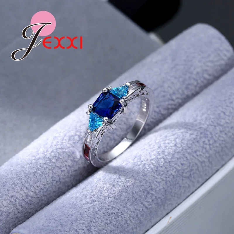 Большая распродажа романтическое кольцо с квадратным кристаллом циркония