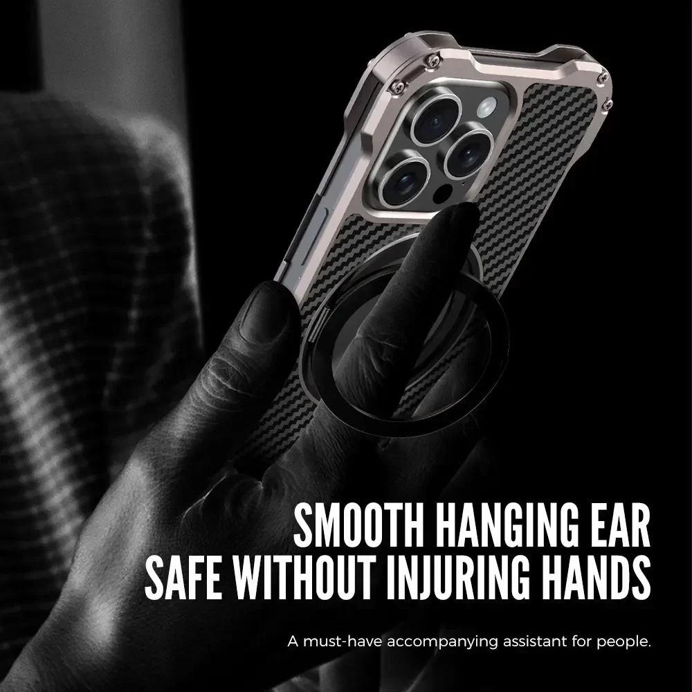 Магнитный Алюминиевый чехол для телефона из углеродного волокна Iphone 15 Pro Max