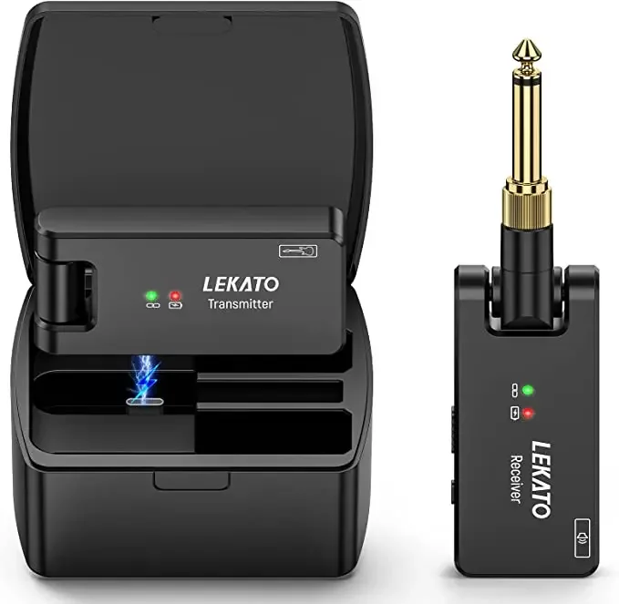 Фото Новый беспроводной гитарный комплект Plug-&Play Lekato Ws-100, 2,4 ГГц, перезаряжаемая система - автоматическое сопряжение Tx/rx №4