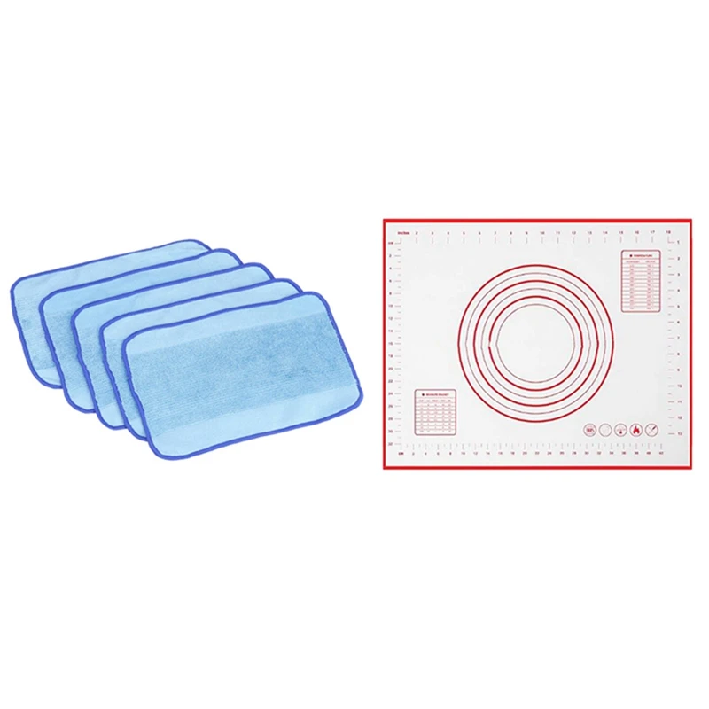 

5 шт./упаковка, Моющиеся Многоразовые накладки для швабры из микрофибры