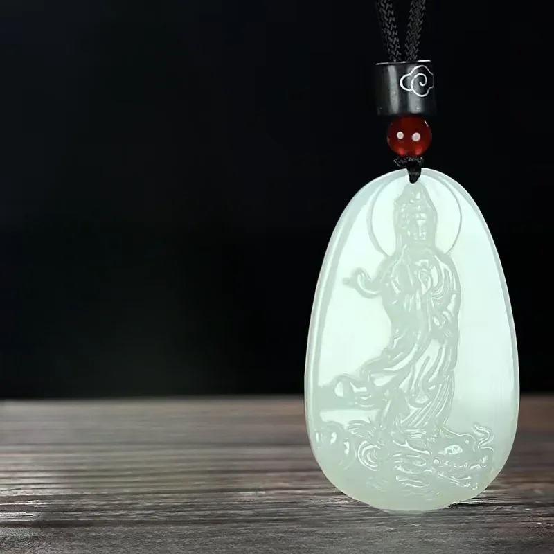 Женская и Мужская подвеска Chenglong Guanyin Bodhisattva Jade