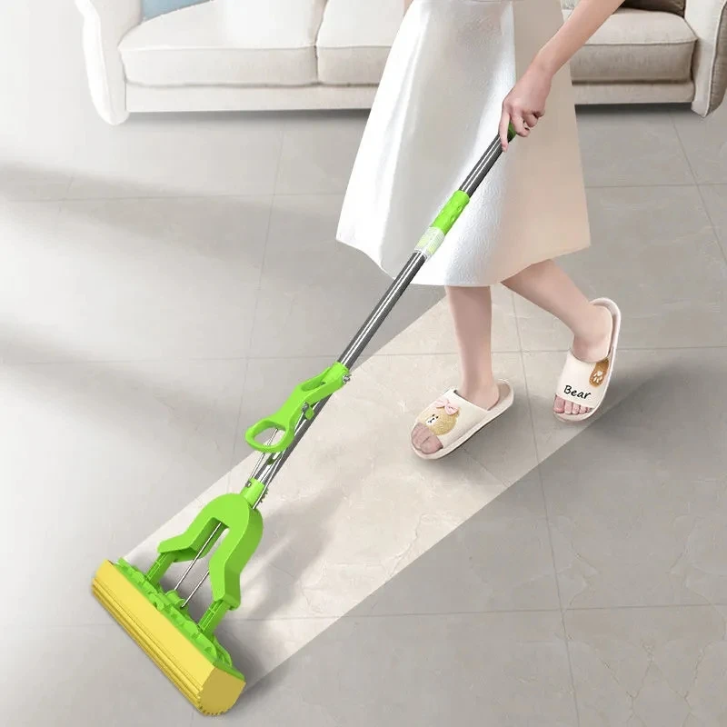 

Швабра с губкой, впитывающая швабра с эффектом «свободные руки», из хлопка, складная, для ванной комнаты, большого размера, для уборки дома
