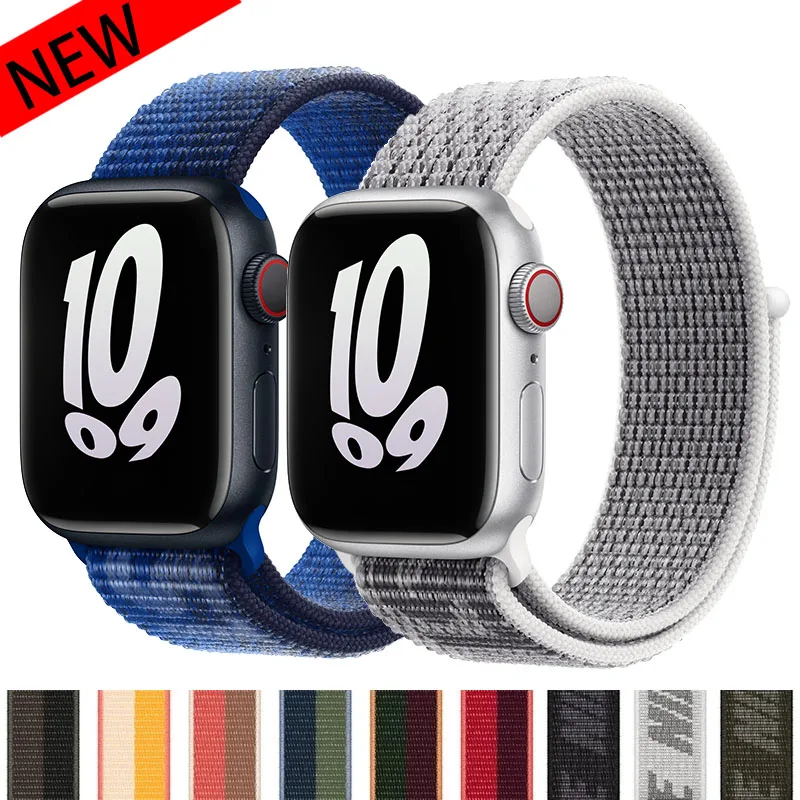 Nylon Loop Strap For Apple Watch Band 44mm 40mm 49mm 45mm 41mm 42/38mm Wristband Correa Bracelet iWatch Series 7 8 3 6 Se ultra