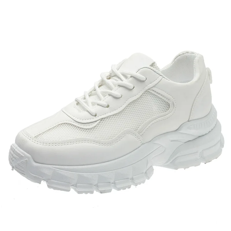 

Dad Shoe Girl Spring Summer New Thick Bottom Net Red Sports Leisure Women Shoes Flat Bottomed Elevated Lefu Shoes Korean version