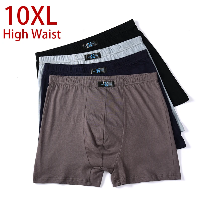 10XL-XL Plus  Men Cotton Underwear Male boxer  Solid Panties Shorts Men's  Underpants Breathable Intimate Man boxers Large Size