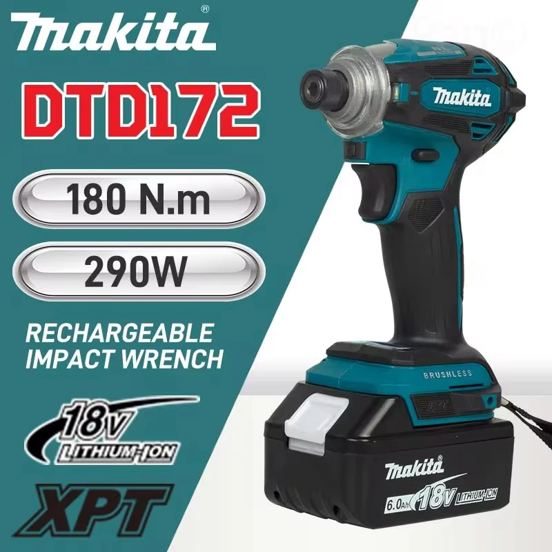 Аккумуляторная Дрель Makita 18 В DTD172 — Бесщеточная Электрическая Отвертка И Ударная