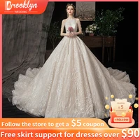 2022 arabic aso ebi vintage lace beaded wedding dresses halter bridal dresses pirncess ball gown sexy long train wedding gowns