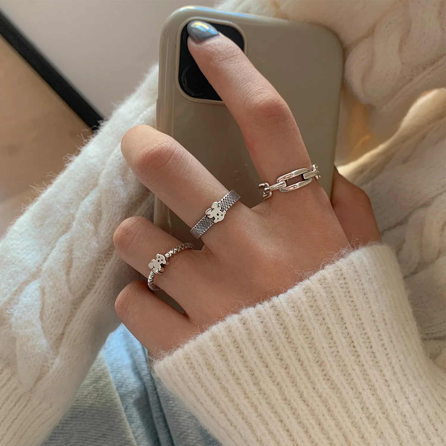 

925 Sterling Silver Opening Vintage Ring Female Design Fashion Lovely Personality Index Ring Exquisite Engagement Ring Wholesale