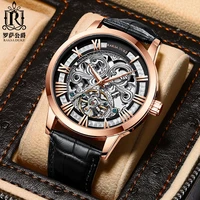 mens mechanical watch luxury tourbillon skeleton automatic watch for men waterproof luminous watches rose gold orologio uomo