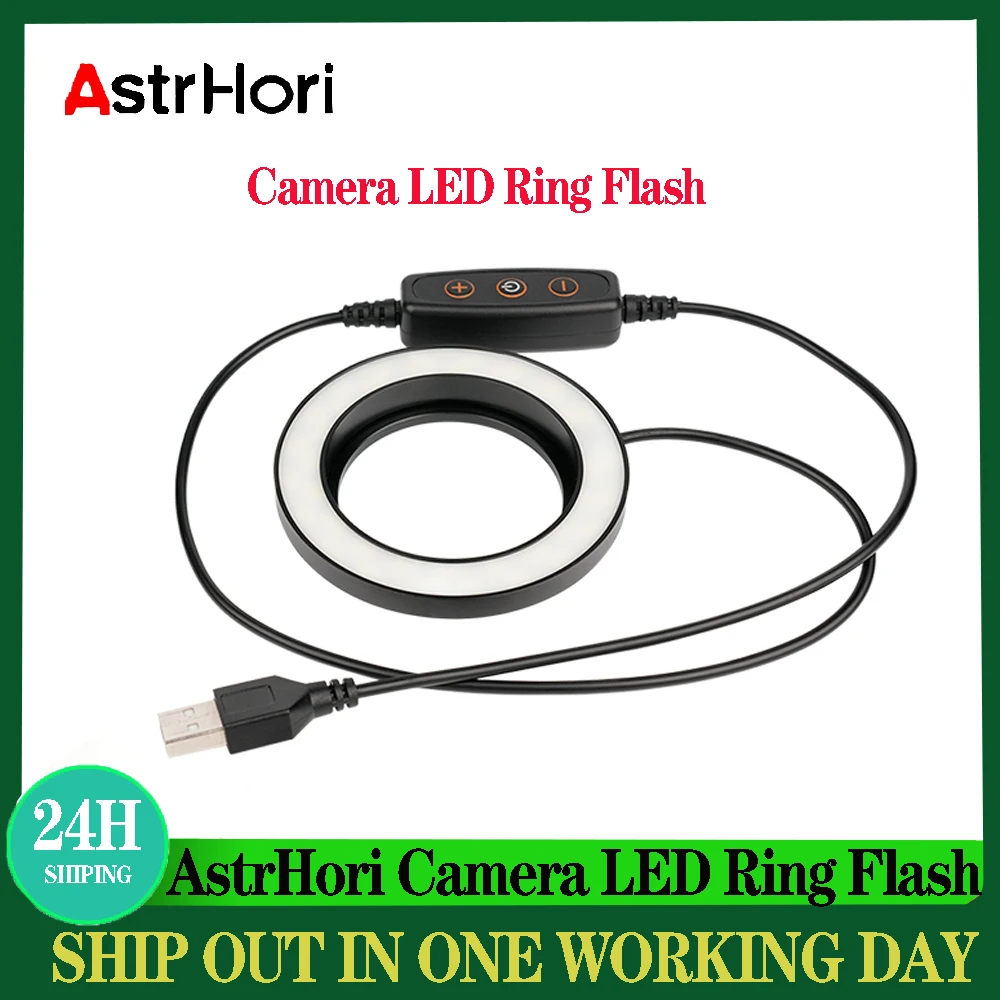 

AstrHori Macro LED Ring Flash Bundle with 7 Adapter light Ring for Canon Nikon Pentax Olympus Panasonic DSLR Camera Flash