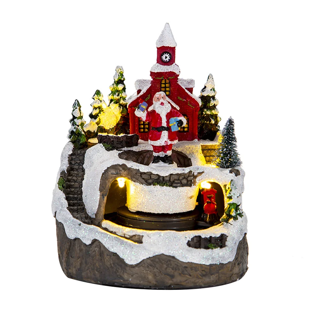 

Christmas House Village Lightornament Figurine Snow30Th Gifts Anniversary Couples Musical Lighted Train Lit Winter Resin