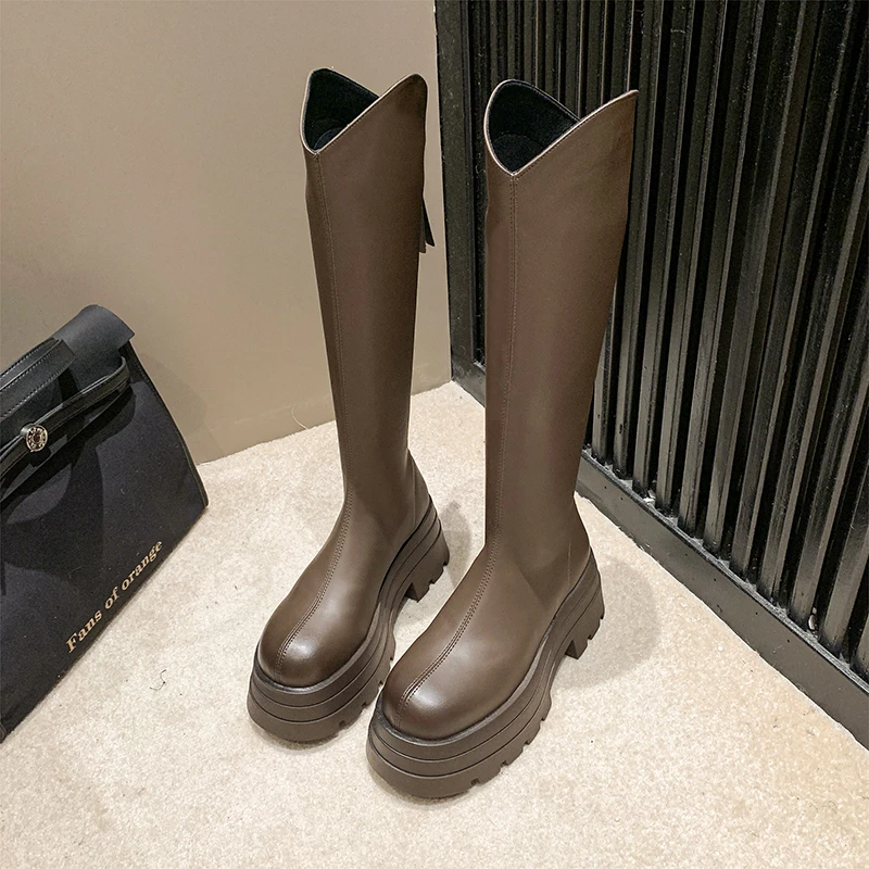 Женские демисезонные новые ботинки в британском стиле с высоким рукавом и