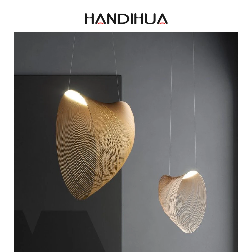 

Design Japan Pendant Lights Italian Wood Personality Chandelier for Restaurant Bar Cafe Dinning Room Kitchen Home Decoration Led