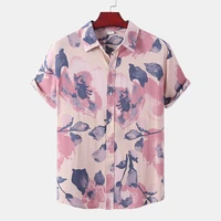 summer fashion floral print hawaiian shirt mens short sleeve cozy beach shirt mens holiday party clothing oversized shirt 5xl