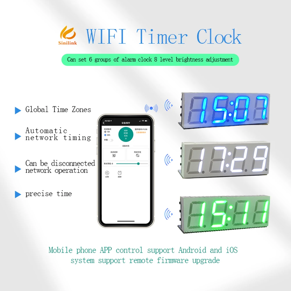 

XY-Clock 0.8" Nixie Tube WiFi Time Service Clock Module Wireless Network Automatically Gives Time DIY Digital Electronic Clock