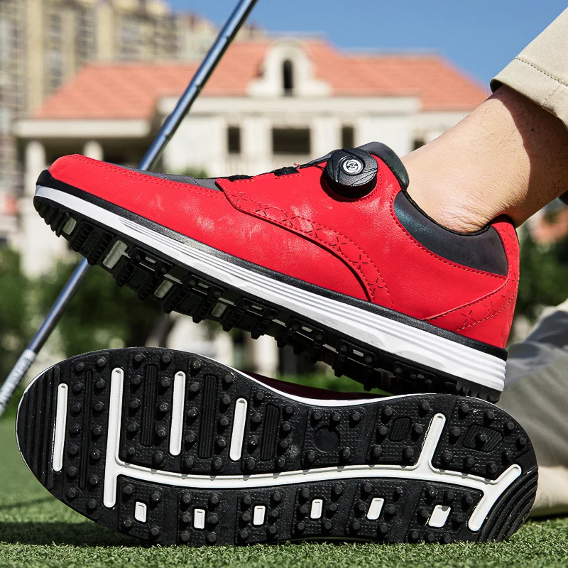 Men's Golf Shoes Quick Turn Golf Shoes Men's Non-Slip Nailless Outdoor Sneakers Men's Sports Training Golf Shoes Size 39-46
