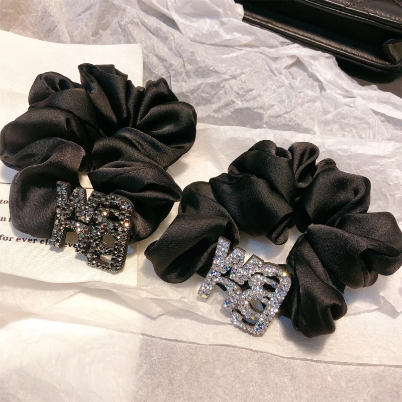 

Glittering Letter Hair Scrunchy Women Vintage Hair Scrunchies Lady Accessories Drop Shipping
