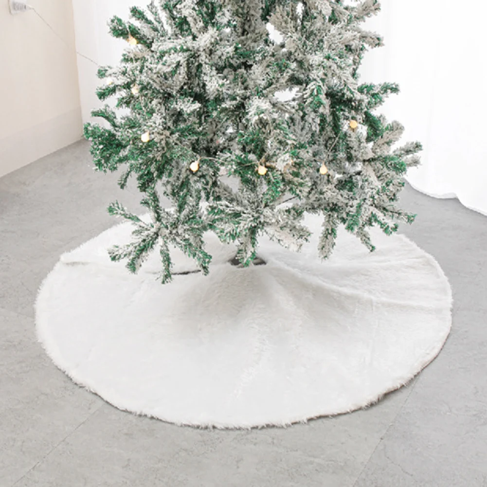 

78/90/120cm Christmas Tree Skirt Base Cover White Christmas Tree Skirt Xmas Tree New Year Navidad Apron New Year Decoration