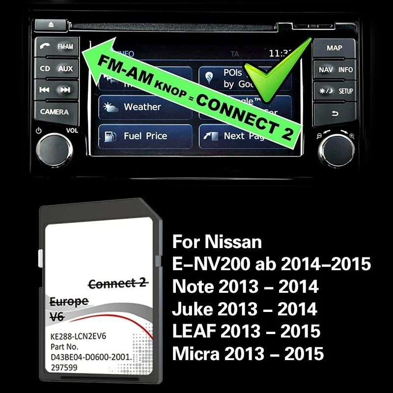 Фото SD-карта Connect 2 V6 2021 2022 Note Juke Leaf Micra E-NV200 Карта Великобритании ЕС для Nissan №1