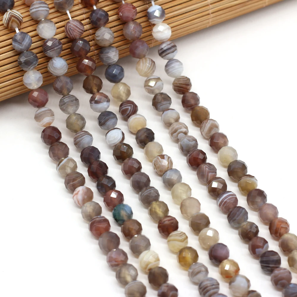 Купи Natural Semi Precious Persian Gulf Round Faceted Beaded Ladies Chain Beads Making DIY Necklace Bracelet Jewelry Gifts за 533 рублей в магазине AliExpress