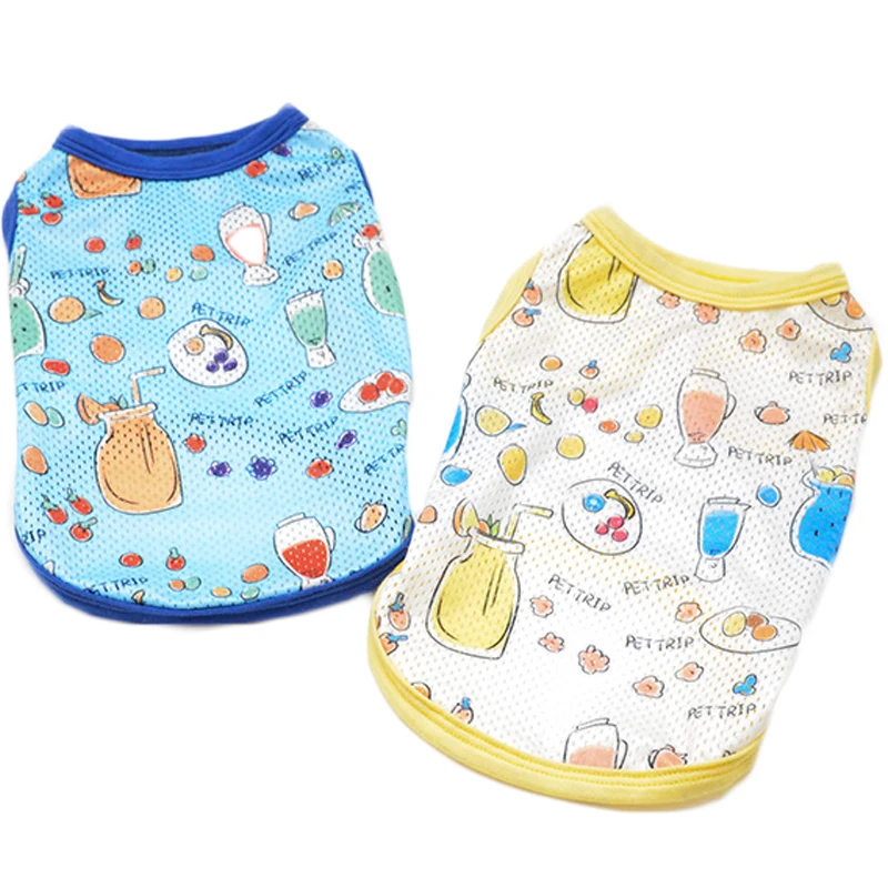 

Cute Vest Summer Print Hollow Sweatshirt Pullover Hoodies Dog Clothes Sleeveless Tank Top Pet Outfit Chiwawa Yorkshire Yellow XL