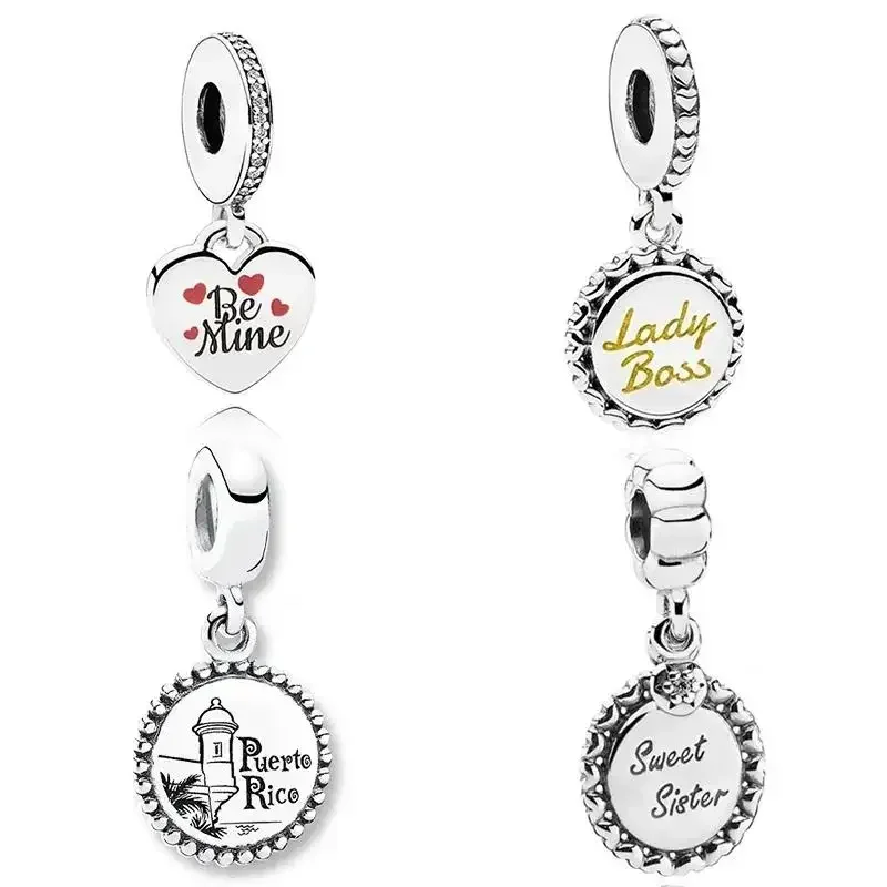 2024 Новая мода Be Mine S925 Lady Boss Dangle Sister Goahzikl Пуэрто-Рико подвеска с флагом сделай сам