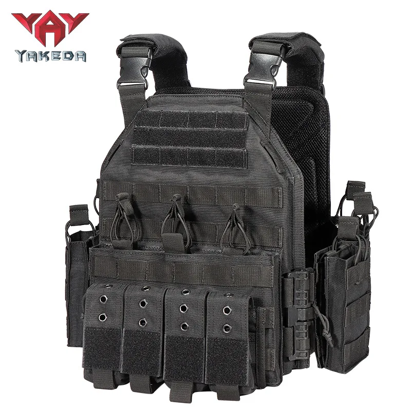 YAKEDA Tactical Vest Military Combat Armor Vest 1000D Nylon Hunting Airsoft Vest Outdoor CS Training Molle Quick Release Vest
