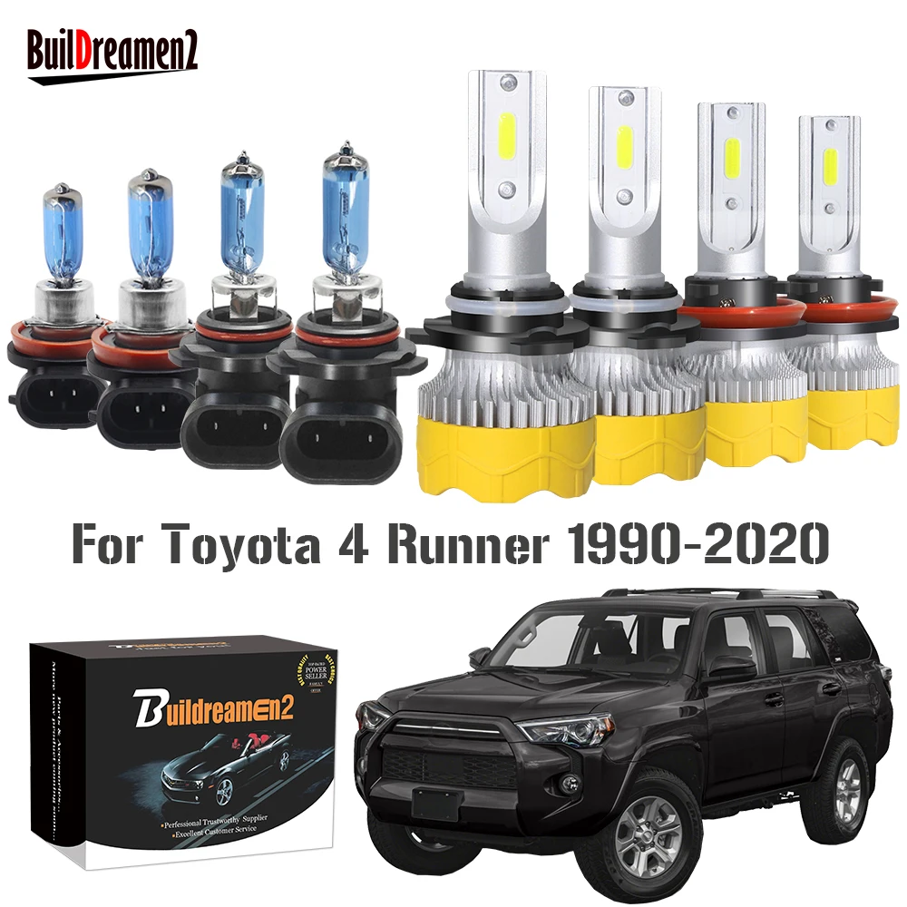 

4 Pieces Car Front Headlight High Low Beam For Toyota 4 Runner 4 Runner 1990-2020 Halogen LED Head Lamp Bulb High Bright