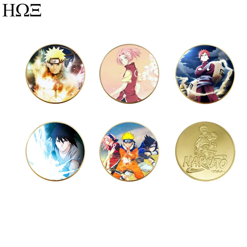 

5pcs/set Japanese Anime Gold Plated Challenge Coin Metal Decorative Coin Craft Collection Gift