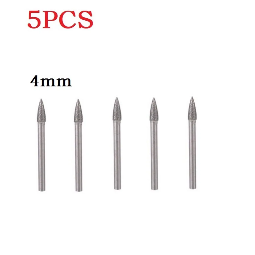 

5 Pcs Diamond Burring Drill Bit Triangle Grinding Needle Head 4-12mm 3mm Shank Carving Engraving Drilling Grinder Accessories