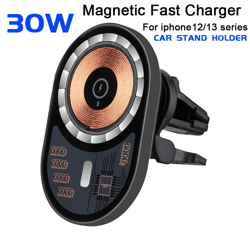 

15W Wireless Charger For Car Universal Magnet Phone Mount For IPhone12 13 Multi-function Car Phone Holder Fast Charging