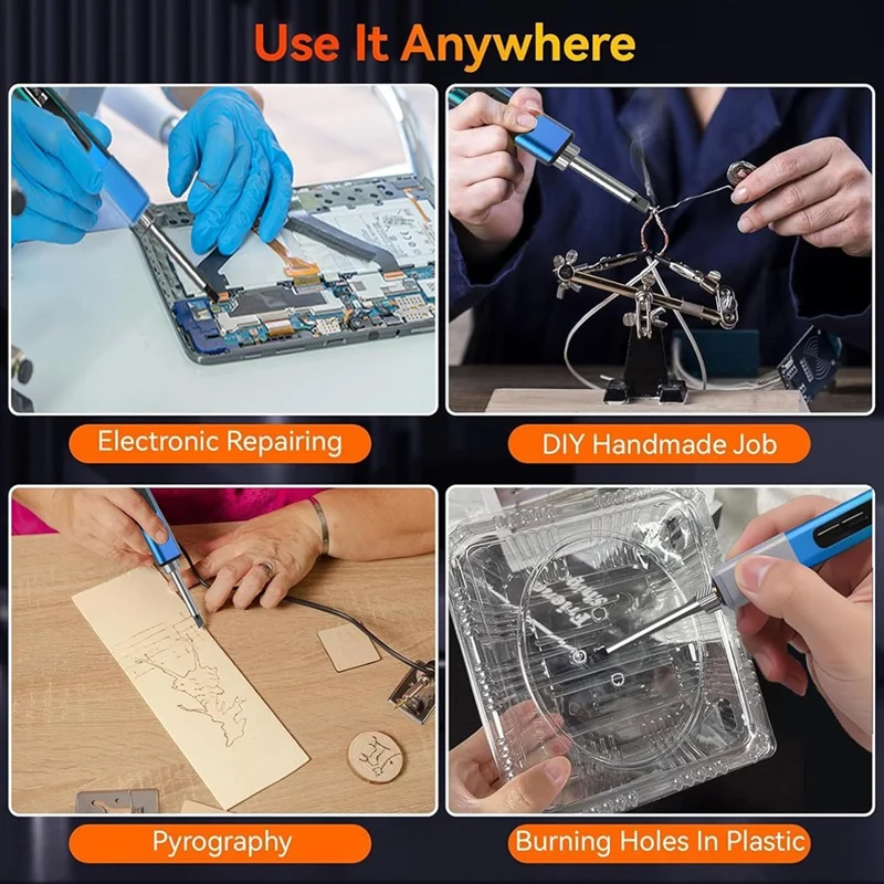 Умный портативный паяльник с зарядкой через USB-C OLED-экраном управлением Withpid 180–100