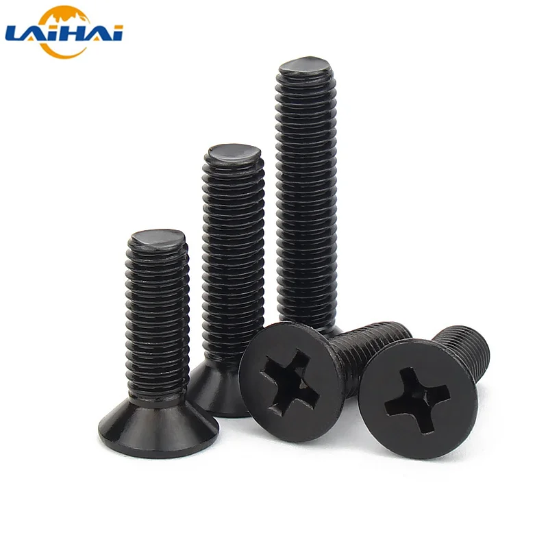 500/200/100/50/20 pieces M1 m1.2 m1.4 m1.6 M2.5 M3.5 M4 M5 small black cross pan head screw