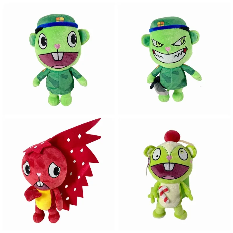 

28cm Kawaii's Happy Tree Friends Cartoon Plush Stuffed Doll Cute Anime Flippy Children's Christmas Gift Toy Throw Pillow