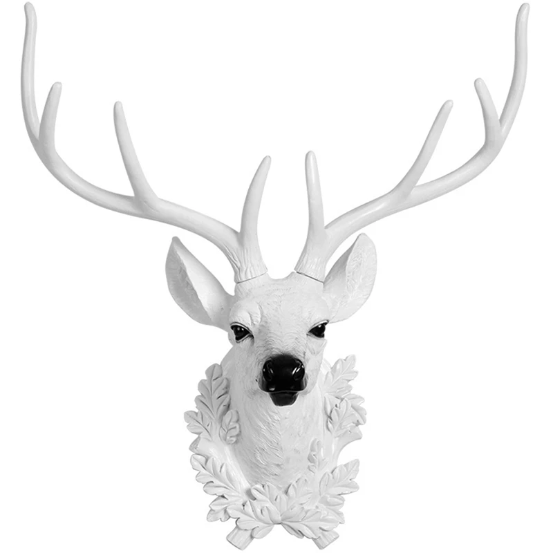

Полимерная скульптура голова оленя, домашнее украшение для стен, Скандинавская искусство, фигурка животного, настенное украшение