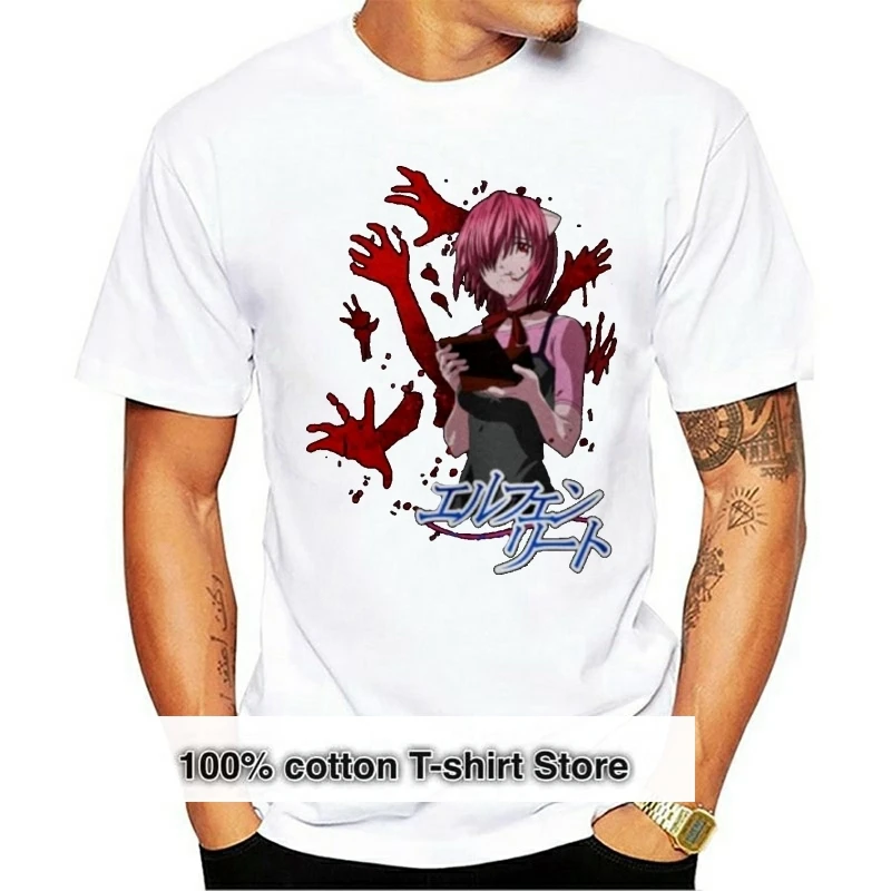 

Elfen Lied Mirai Nikki T-Shirts for Men Gasai Yuno T Shirts Future Dairy Yandere 100% Cotton Tee Shirt Short Sleeve Plus Size
