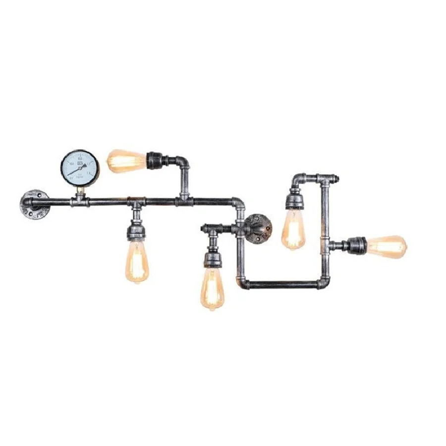 

Loft Industrial LED Wall Light Iron Rust Water Pipe Retro Wall Lamp Vintage E27 Sconce Lights Home Lighting Fixtures