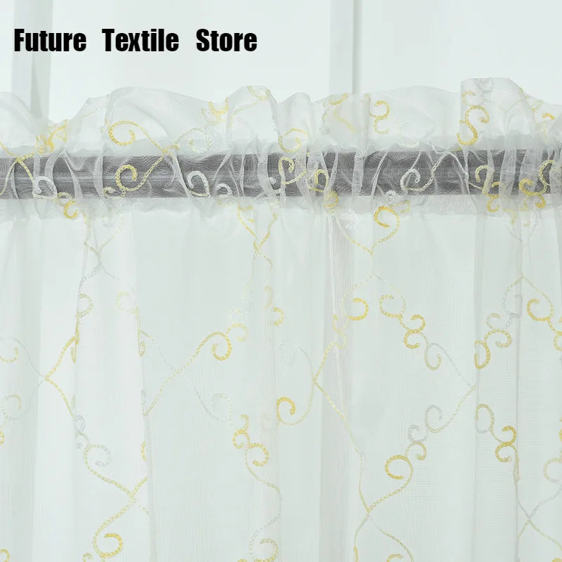 

Тюль из ротанга с вышивкой в Европейском стиле, Тюль с вышивкой цветов для гостиной, столовой, спальни