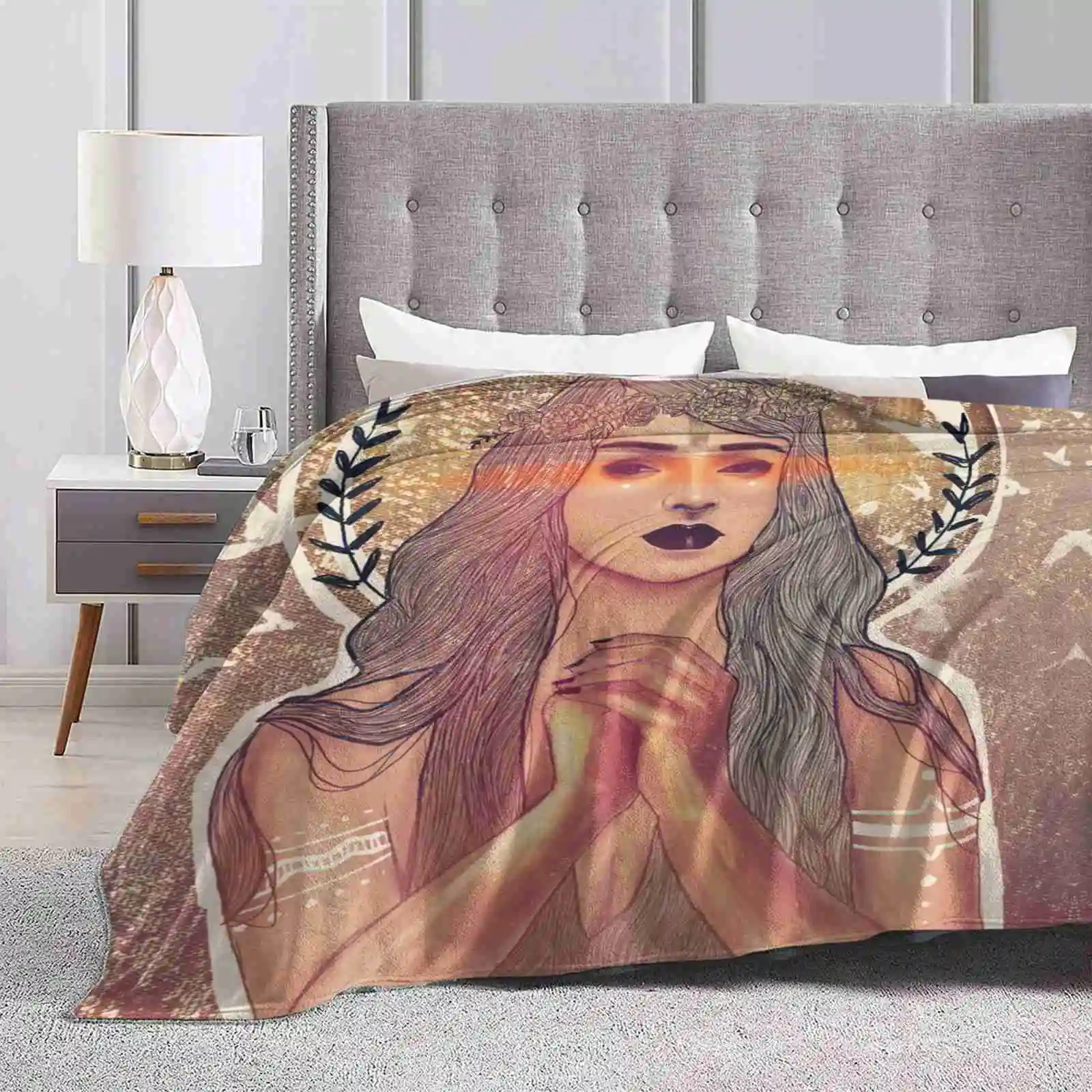Мягкое одеяло с птицами удобный диван для кровати портрет птиц женщина девушка