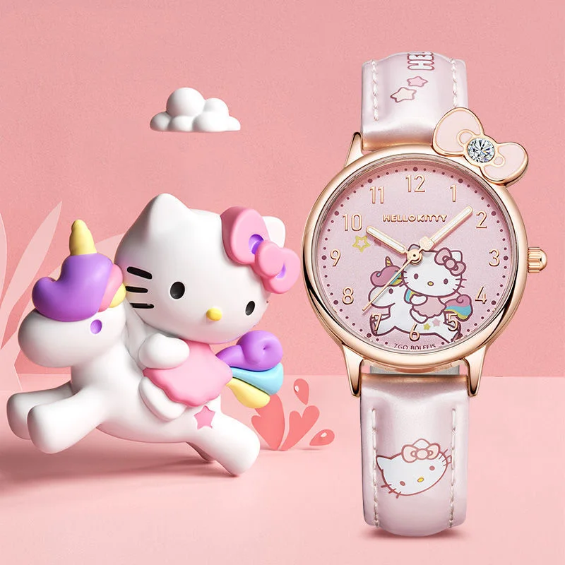 

Hellokitty Cartoon Child Watch Kawaii Female Student Korean Version Simple Anime Print Water Proof Quartz Watches Birthday Gift