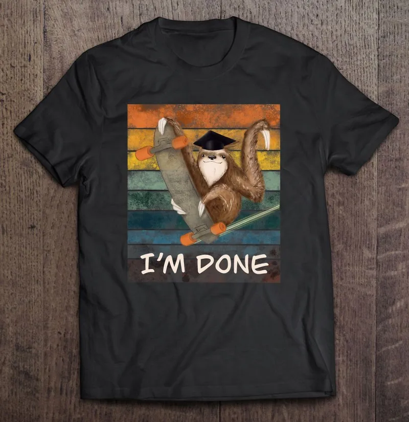 

Смешная Винтажная Футболка Im Done для студентов колледжа, подарок на выпускной