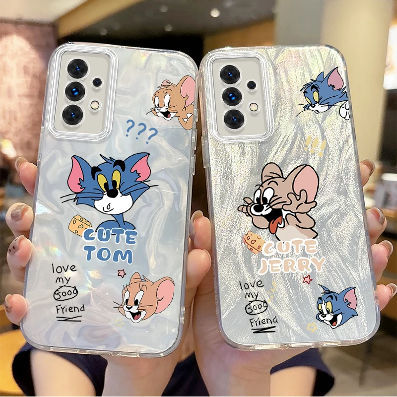 Чехол T-Tom и J-Jerry для телефона Samsung Galaxy A35 A34 A33 A32 A31 A30 A25 A24 A23 A22 A21 A20 A16 A15 A06 жесткий