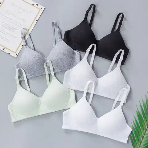 Women Cotton Bra Seamleass Wireless Underwear Gathered Push Up Comfortable Soft Bralette Sexy Fashion Ladies Intimate Lingerie