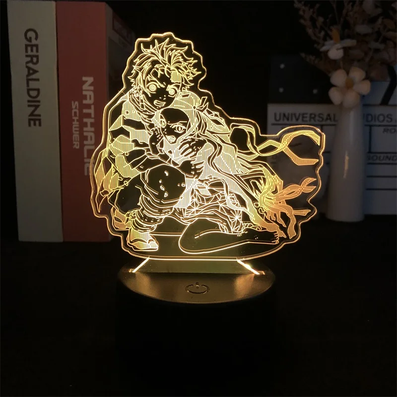 

Night Light Lamp Alarm Clock Base Light Demon Slayer Kamado Tanjirou Brother and Sister projector children Japanese Anime Manga