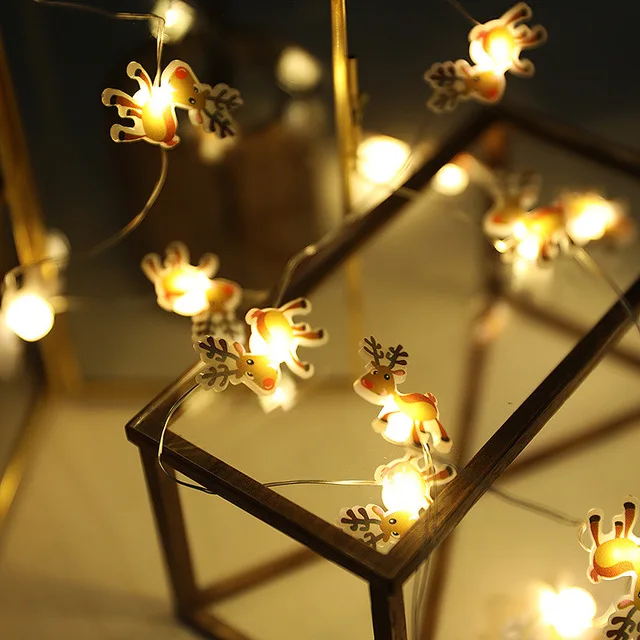 

20/30/50LEDS Christmas Decoration Copper Wire Lights Santa Snowman Tree Light String Garden Fairy Tale LED Lights Decoration