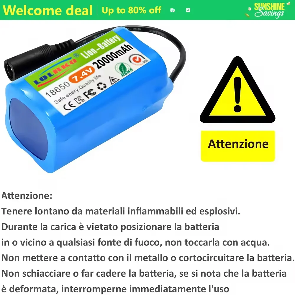 Фото НОВАЯ АКБ 7.4V 2S2P 20000mAh для радиоуправляемых прикормочных корабликов V020 V900 2011-5 V007 C18 H18 V18 D18B FX88, запчасти для батарей №2