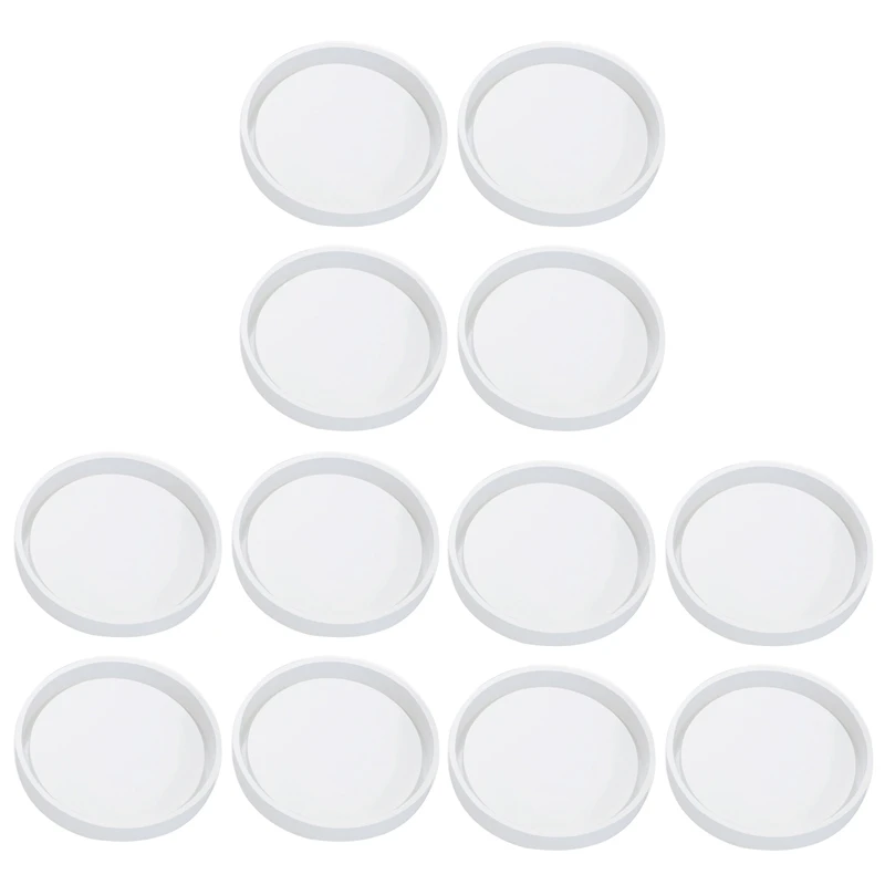 

12 Pack Big DIY Round Coaster Silicone Mold, Diameter 3.94Inch/10Cm, Molds For Casting With Resin, Cement