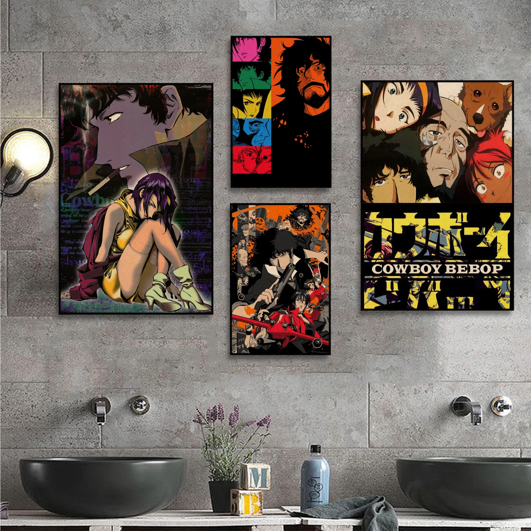 

Cowboy Bebop Classic Vintage Posters Retro Kraft Paper Sticker DIY Room Bar Cafe Aesthetic Art Wall Painting